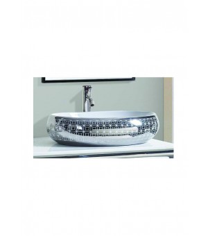 حوض مغسلة بورسلان ديكور  بيضاوي مذهب صيني  62 × 42 سم# 5102/201423R